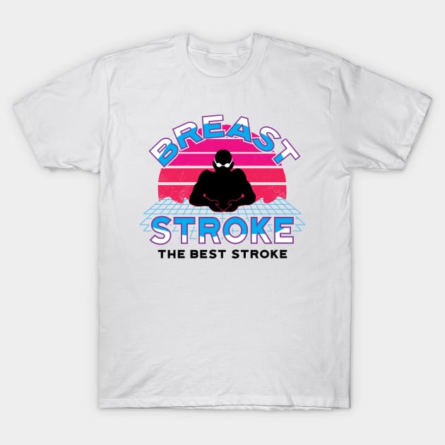 Retro Breaststroke Swim Fan 2 Retro Swim Team T-Shirt by atomguy